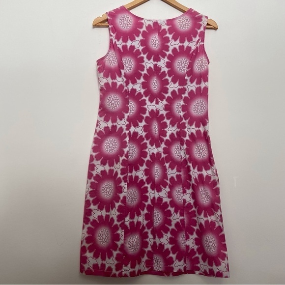 Chiao Ciao dress cotton sleeveless pink white summer Spring dress floral stretch - Picture 3 of 13